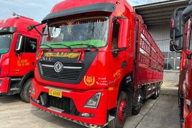 二手东风商用车 天龙KL重卡 465马力 8X4 9.6米仓栅式载货车(国五) 前四后八 雷诺二手载货车 黄牌图片