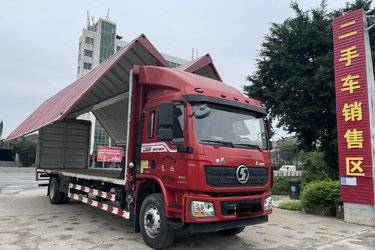 二手陕汽重卡 德龙L3000 240马力 4X2 9.8米翼开启厢式载货车(国六) 单桥 玉柴二手载货车 黄牌图片