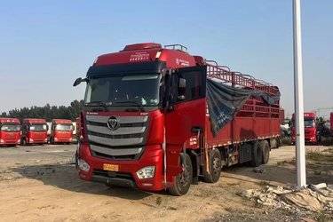 二手福田 欧曼EST 标载版 490马力 8X4 9.56米仓栅式载货车(国六) 前四后八 康明斯二手载货车 黄牌图片