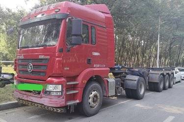 二手陕汽重卡 新德龙M3000 轻量化版 380马力 6X2 LNG牵引车(国五) 双导 东风康明斯二手牵引车 黄牌图片