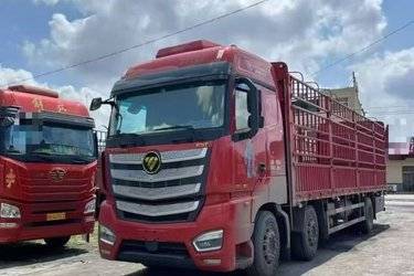 二手福田 欧曼EST 6系重卡 360马力 8X4 9.45米仓栅式载货车(国五) 前四后八 康明斯二手载货车 黄牌图片