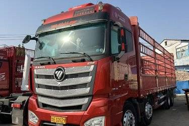 二手福田 欧曼EST 标载版 490马力 8X4 9.56米AMT自动挡仓栅式载货车(国六) 前四后八 康明斯二手载货车 黄牌图片