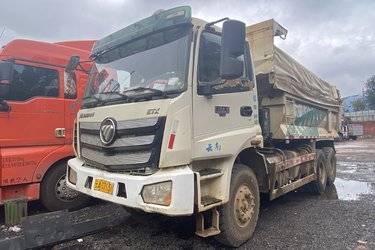 二手福田 欧曼新ETX 9系重卡 375马力 6X4 5.4米自卸车(国五) 后八轮 潍柴二手自卸车 黄牌图片