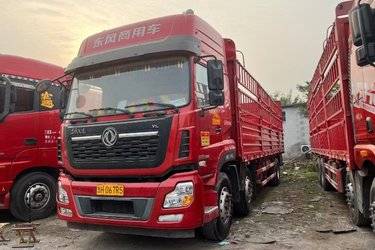二手东风商用车 天龙VL重卡 350马力 8X4 9.6米仓栅式载货车(国五) 前四后八 东风康明斯二手载货车 黄牌图片