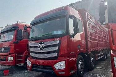 二手福田 欧曼EST 6系重卡 430马力 8X4 9.45米仓栅式载货车(国五) 前四后八 福田康明斯二手载货车 黄牌图片