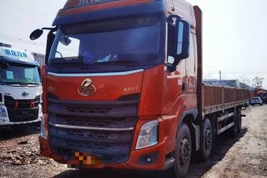 二手东风柳汽 乘龙H7重卡 350马力 8X4 9.6米栏板载货车(国五) 前四后八 玉柴二手载货车 黄牌图片