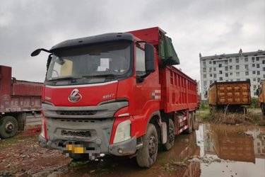 二手东风柳汽 乘龙H7 350马力 8X4 7.6米自卸车(300后桥)(国五) 前四后八 东风康明斯二手自卸车 黄牌图片