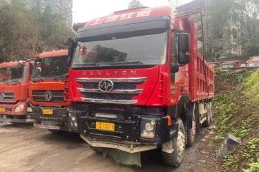 二手上汽红岩 杰狮C500重卡 重载版 450马力 8X4 7.8米自卸车(国五) 前四后八 上菲红二手自卸车 黄牌图片