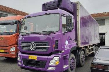 二手东风商用车 天龙重卡 315马力 8X4 9.6米栏板载货车(国五) 前四后八 康明斯二手载货车 黄牌图片