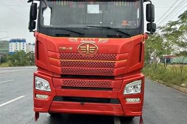 二手青岛解放 JH6重卡 420马力 8X4 9.5米仓栅式载货车(国五) 前四后八 锡柴二手载货车 黄牌图片