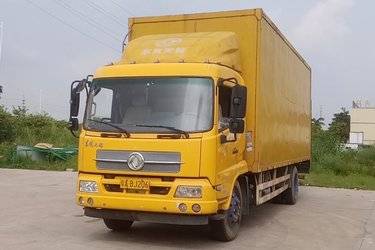二手东风商用车 天锦中卡 160马力 4X2 7.7米厢式载货车(国五) 单桥 东风二手载货车 黄牌