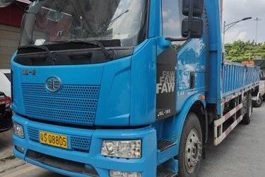 二手一汽解放 J6L中卡 180马力 4X2 6.8米栏板载货车(8挡)(国五) 单桥 大柴二手载货车 黄牌图片