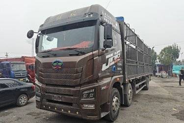 二手青岛解放 JH6 智享版 350马力 6X2 9.5米仓栅式载货车(国六) 前四后四 锡柴二手载货车 黄牌