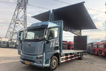 二手东风柳汽 乘龙H5V 290马力 4X2 9.7米AMT自动档翼开启厢式载货车(国六) 单桥 玉柴二手载货车 黄牌图片