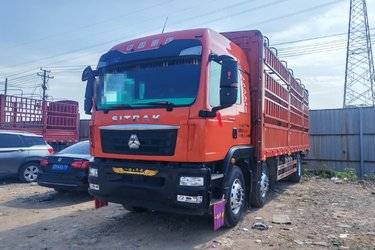 二手中国重汽 汕德卡SITRAK G5重卡 280马力 6X2 7.8米仓栅式载货车(国五) 前四后四 曼二手载货车 黄牌图片