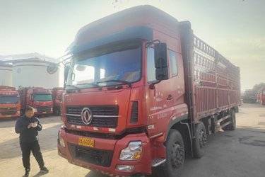 二手东风商用车 天龙重卡 245马力 6X2 9.6米仓栅式载货车(国五) 前四后四 雷诺二手载货车 黄牌