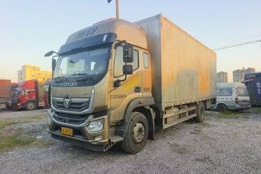 二手福田 奥铃大黄蜂 220马力 6.8米排半厢式载货车(国五) 单桥 福田康明斯二手载货车 黄牌