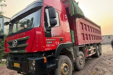 二手上汽红岩 杰狮C500重卡 450马力 8X4 8.3米自卸车(国五) 前四后八 上菲红二手自卸车 黄牌图片