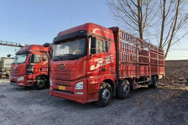 二手青岛解放 JH6重卡 领航版2.0北方版 290马力 6X2 9.5米仓栅式载货车(国六) 前四后四 潍柴二手载货车 黄牌