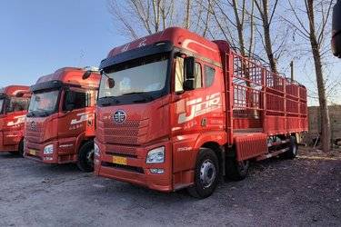 二手青岛解放 JH6 智享版 350马力 6X2 9.5米仓栅式载货车(解放12档)(国六) 前四后四 潍柴二手载货车 黄牌图片