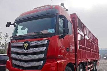 二手福田 欧曼EST 6系重卡 穿越版 460马力 8X4 9.45米仓栅式载货车(国五) 前四后八 康明斯二手载货车 黄牌图片