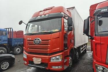 二手一汽解放 J6P 320马力 6X2 9.65米厢式载货车(国六) 前四后四 锡柴二手载货车 黄牌