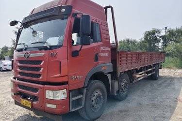 二手青岛解放 悍V重卡 260马力 6X2 9.5米栏板载货车(国五) 前四后四 锡柴二手载货车 黄牌