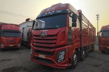 二手一汽解放 J6V 精英版北方款 350马力 6X2 9.4米仓栅式载货车(国六) 前四后四 锡柴二手载货车 黄牌