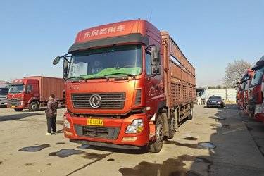 二手东风商用车 天龙重卡 245马力 6X2 9.6米仓栅式载货车(国五) 前四后四 雷诺二手载货车 黄牌