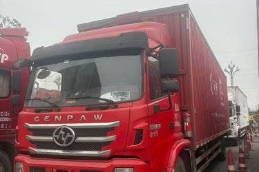 二手上汽红岩 杰豹 标载版 215马力 4X2 9.8米厢式载货车(国五) 单桥 上菲红二手载货车 黄牌