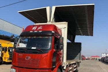 二手一汽解放 J6L中卡 经典版 240马力 4X2 9.6米翼开启厢式载货车(国六) 单桥 锡柴二手载货车 黄牌