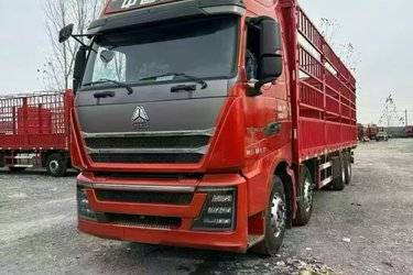 二手中国重汽 HOWO TH7重卡 500马力 8X4 9.5米仓栅式载货车(国六) 前四后八 曼二手载货车 黄牌