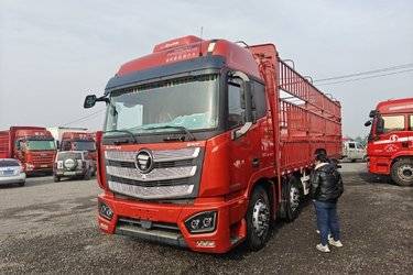 二手福田 欧曼EST 290马力 6X2 9.56米仓栅式载货车(国六) 前四后四 福田康明斯二手载货车 黄牌