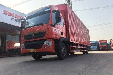 二手中国重汽 HOWO TX7 的卢版 280马力 4X2 9.8米厢式载货车(国六) 单桥 潍柴二手载货车 黄牌图片