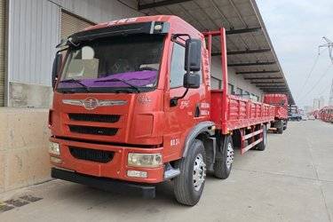 二手青岛解放 悍V重卡 240马力 6X2 9.5米栏板载货车(国五) 前四后四 锡柴二手载货车 黄牌