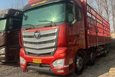 二手福田 欧曼EST 580马力 8X4 9.56米AMT自动档仓栅式载货车(国六) 前四后八 福田康明斯二手载货车 黄牌