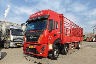 二手东风商用车 天龙KL重卡 350马力 6X2 9.6米仓栅式载货车(国六) 前四后四 雷诺二手载货车 黄牌图片