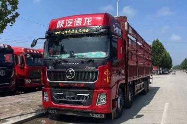 二手陕汽重卡 德龙X5000 超值版 460马力 8X4 9.55米仓栅式载货车(国五) 前四后八 潍柴二手载货车 黄牌图片