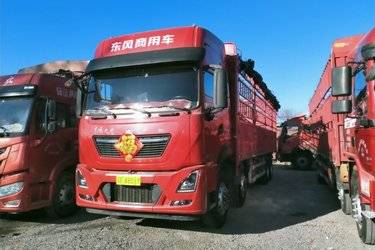 二手东风商用车 天龙KL重卡 居家版 465马力 8X4 9.6米仓栅式载货车(国六) 前四后八 雷诺二手载货车 黄牌