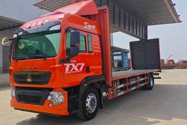 二手中国重汽 HOWO TX 290马力 4X2 9.6米翼开启厢式载货车(国六) 单桥 曼二手载货车 黄牌图片