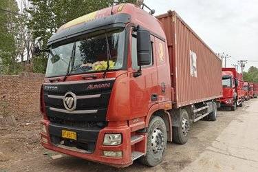 二手福田 欧曼GTL 6系重卡 280马力 6X2 9.53米厢式载货车(国五) 前四后四 福田康明斯二手载货车 黄牌图片