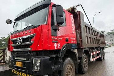 二手上汽红岩 杰狮C500重卡 450马力 8X4 8米自卸车(国五) 前四后八 上菲红二手自卸车 黄牌