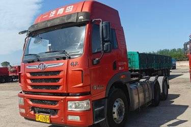 二手青岛解放 悍V重卡 400马力 6X4牵引车(国五) 双驱 潍柴二手牵引车 黄牌图片