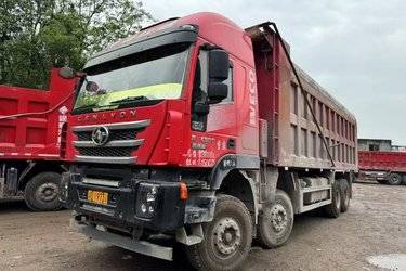 二手上汽红岩 杰狮C500重卡 重载版 520马力 8X4 8.3米自卸车(国五) 前四后八 上菲红二手自卸车 黄牌