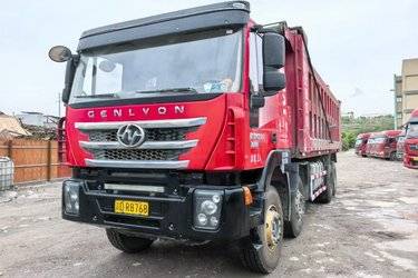 二手上汽红岩 杰狮C500重卡 重载版 450马力 8X4 8.3米自卸车(国五) 前四后八 上菲红二手自卸车 黄牌