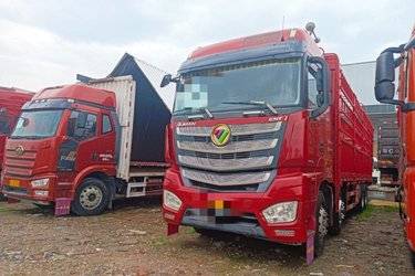 二手福田 欧曼EST 6系重卡 430马力 8X4 9.45米仓栅式载货车(459后桥)(国五) 前四后八 福田康明斯二手载货车 黄牌