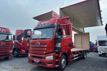 二手一汽解放 J6L 经典版 240马力 4X2 8米翼开启厢式载货车(国六) 单桥 大柴二手载货车 黄牌