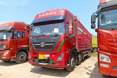二手东风商用车 天龙KL重卡 420马力 8X4 9.6米仓栅式载货车(国五) 前四后八 雷诺二手载货车 黄牌