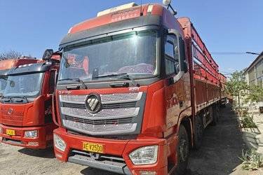 二手福田 欧曼EST-A 6系重卡 430马力 8X4 9.6米仓栅式载货车(国五) 前四后八 福田康明斯二手载货车 黄牌图片
