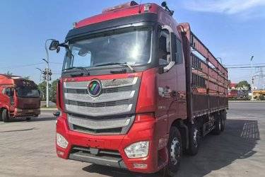 二手福田 欧曼EST 6系重卡 穿越版 460马力 8X4 9.6米仓栅式载货车(国五) 前四后八 福田康明斯二手载货车 黄牌图片